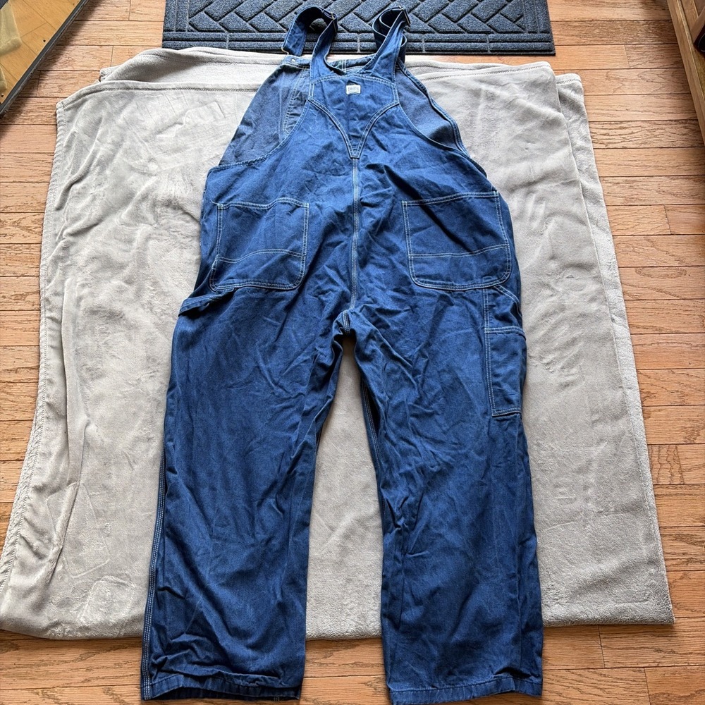 Vintage Liberty Overalls Men's 50x30 Blue Denim Bib Dungarees Workwear Cotton - Picture 7 of 7